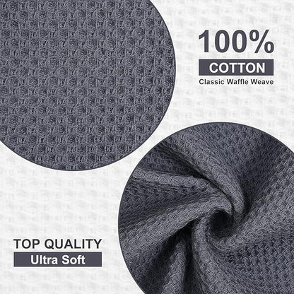 Homaxy 100% Cotton Waffle Weave Kitchen Towels, 13 x 28 Inches Super Absorbent