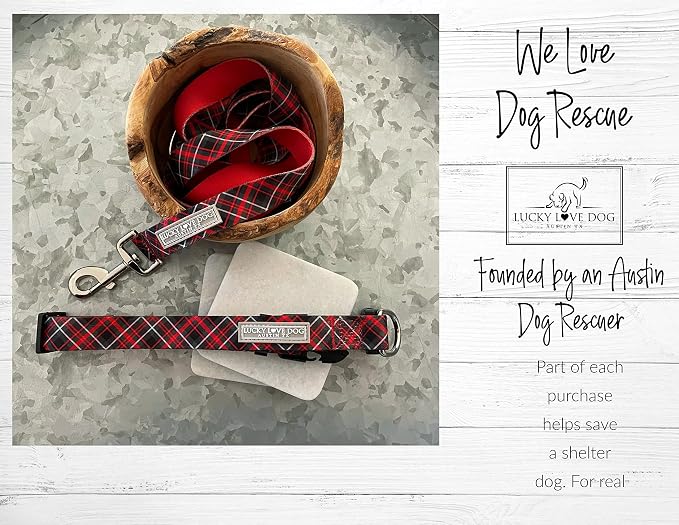 Lucky Love Dog Martingale Dog Collar - Adjustable, No-Slip, Durable, & Soft Webbing Collar for Male and Female Dogs Ideal for Training & Walking - Heywood, Large