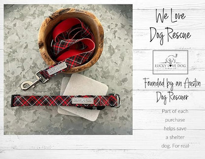 Lucky Love Dog Martingale Dog Collar - Adjustable, No-Slip, Durable, & Soft Webbing Collar for Male and Female Dogs Ideal for Training & Walking - Heywood, Medium
