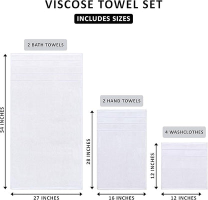 Utopia Towels 8 Piece Luxury Towel Set, 2 Bath, 2 Hand, and 4 Wash Cloths