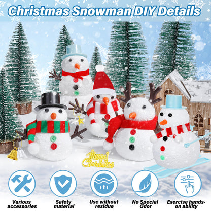 EOBOH 24 Pack Build a Snowman Kit, Christmas DIY Snowman Crafts for Kids Bulk, Snowman Kit Winter Decorations Indoor, Creative Kids Air Dry Clay Modeling Crafts Kit for Christmas Gifts Favor Supplies