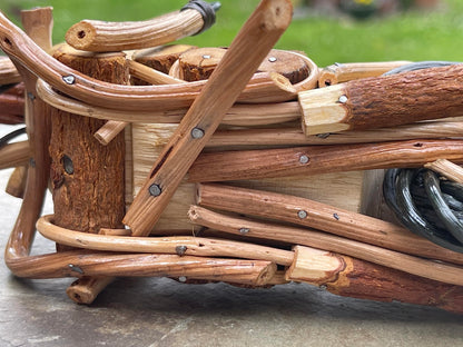 Land of Simple Treasures Wooden Motorcycle Model Decorations for Home - Handmade Motorcycle Figurine Wood Harley Chopper Collectible Sculpture - 9.5 Inches
