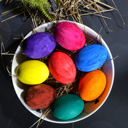 JOYIN 36 Pcs Easter White Wooden Egg, Fake Eggs Plain Decorating for DIY Paint Your Own Egg Decor, Easter Craft, Basket Stuffers, School Activities Supplies