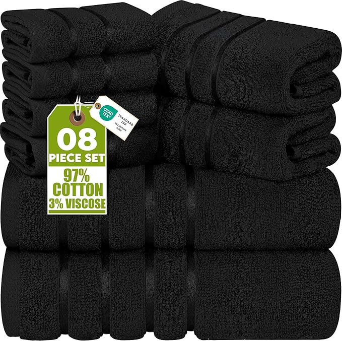 Utopia Towels 8 Piece Luxury Towel Set, 2 Bath, 2 Hand, and 4 Wash Cloths