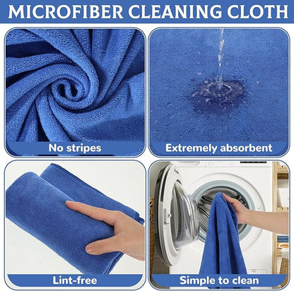 6 Pcs Extra Large Microfiber Cleaning Cloth Reusable Microfiber Towels Thick
