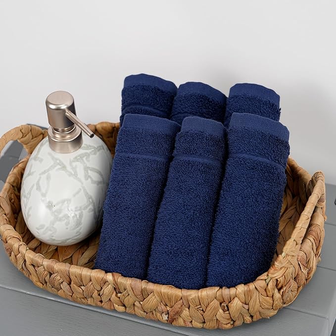 Tens Towels Pack of 24 Washcloths, 12 x 12 Inches, Lighter Weight, Quick to Dry