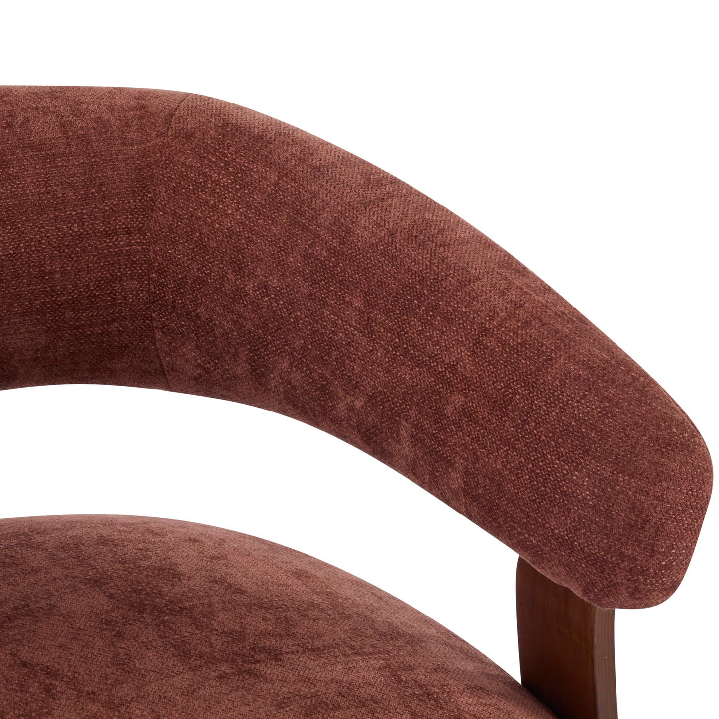 Christopher Knight Home Kled Upholstered Lounge Chair Indoor with Wooden Frame, Modern Accent Chair for Living Room, Comfy Reading Armchair with 3 Legs Design, Thick Cushions, Coral + Walnut