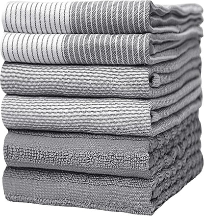 Premium Kitchen Towels | Large Cotton Dish Towels | Flat & Terry Highly