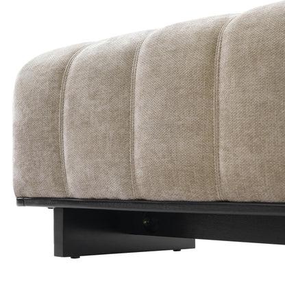 Christopher Knight Home Lamie Chenille Upholstered Dining Bench, Wooden Entryway Bench, Long Sofa Footstool for Living Room, Bedroom End of Bed Bench, Oatmeal+Black