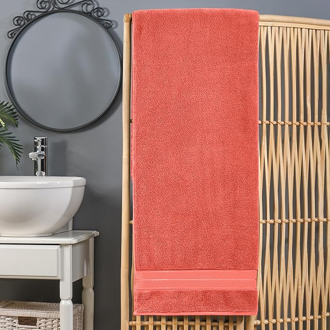 Elegant Comfort Three Line Popcorn Extra Large Luxury Bath Towel
