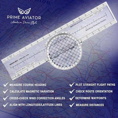 E6B Flight Computer for Pilots – Includes Aviation Plotter, Guidebook & Case – Compatible with IFR/VFR Charts – Flight Training Tool