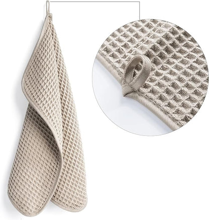 POLYTE 430 GSM Microfiber Lint Free Washcloth Face Towel, 13 x 13 in, 4 Pack