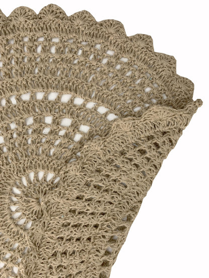 Ramanta Home Jute Handmade Natural Crochet Woven Rug 3 Feet Round, Anti- Slip Circle Boho Farmhouse Accent Area Rugs for Living Room, Kitchen, Bedroom | Nursery Costal Neutral Floor Patio Mat
