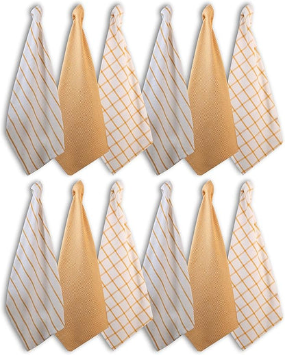 LANE LINEN Kitchen Towels Set of 12-100% Cotton, Quick-Drying 18” x 28”
