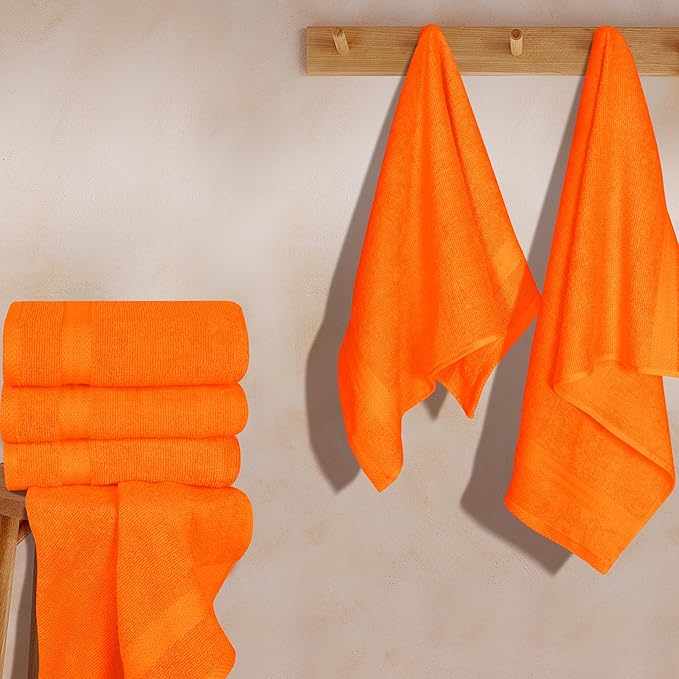 GLAMBURG Ultra Soft 6-Piece Hand Towel Set 16x28-100% Ringspun Cotton
