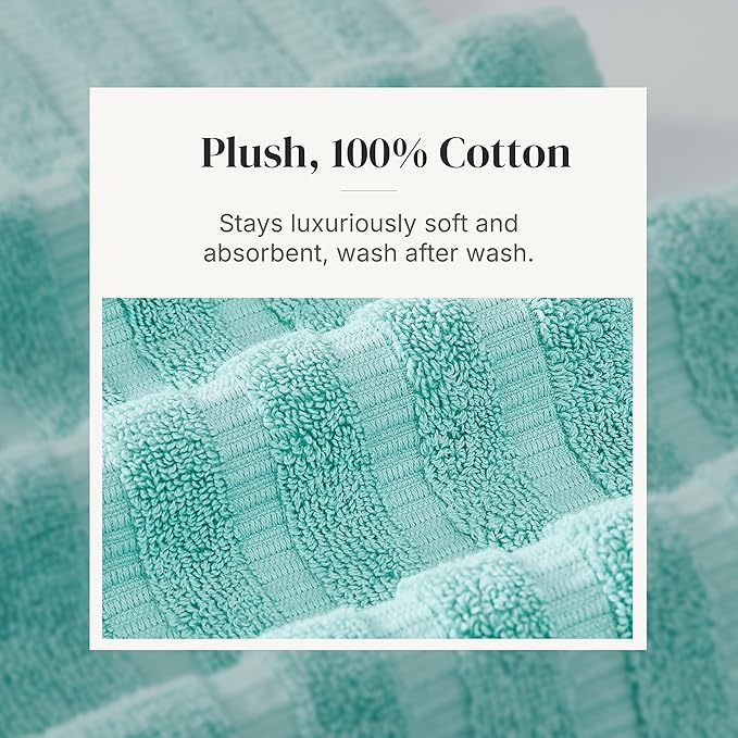 Modern Threads Organic Vines 6-Piece 100% Cotton Towel Set – Yarn Dyed Jacquard
