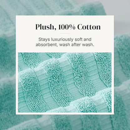 Modern Threads Organic Vines 6-Piece 100% Cotton Towel Set – Yarn Dyed Jacquard