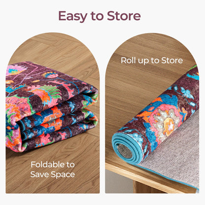 Kokia 9x12 Area Rug, Burgundy/Fuchsia/Orange Soda, Rectangular, Low Pile, Machine Made, Floral, Non-Slip, Washable, Stain-Resistant, Indoor, Home/Area Rugs