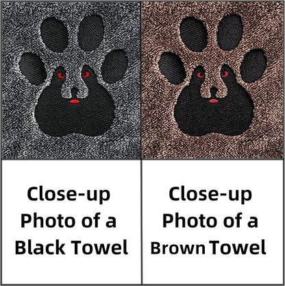 Dogvingpk Extra Large Dog Towel 2 Pack, Super Absorbent Soft Quick Drying Microfiber Pet Bath Towels for Large & Medium Dogs (XL-55" * 36", Black and Brown)