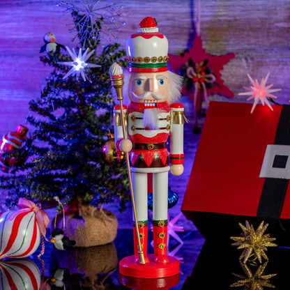 Ornativity Strawberry Toy Soldier Nutcracker - Wooden Strawberry Hat with Cupcake Scepter King Theme Christmas Nutcracker Xmas Figure Holiday Decoration 15"