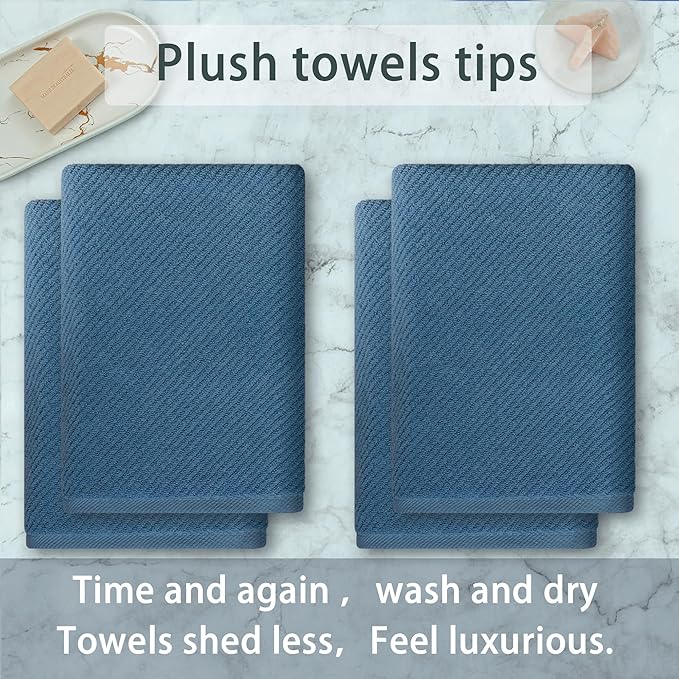 VOOVA & MOVAS Bath Towels Set of 4, Large 30" x 56"