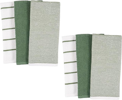 KAF Home Ayesha Curry Mixed Utility Kitchen Towel Set | Set of 6 Mixed Terry
