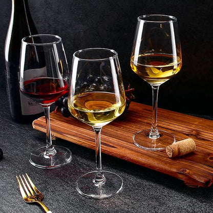 SHYRC Wine Glasses Set of 8, 12oz Clear Red/White, Long Stem Wine Glasses for Party, Wedding and Home