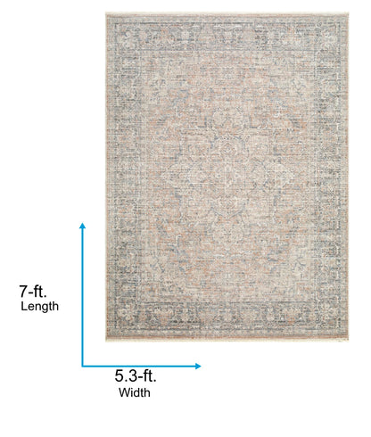 Livabliss x Galey Alix Maria Elena III Vintage Medallion Area Rug, 5'3" x 7' (5' x 7'), Brown