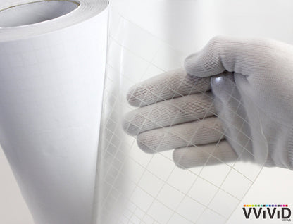 High Gloss Clear Vinyl Transfer Paper Self-Adhesive 12" x 5ft Roll w/Grid Backing 3mil (5 Rolls)