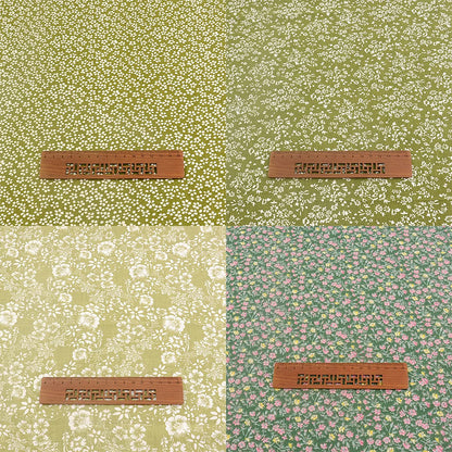 100% Cotton Fabric Bundle - 8 Pre-Cut Squares (20"x20"), Floral Pattern, Perfect for Beginners' Sewing, Quilting & Craft Projects - Green