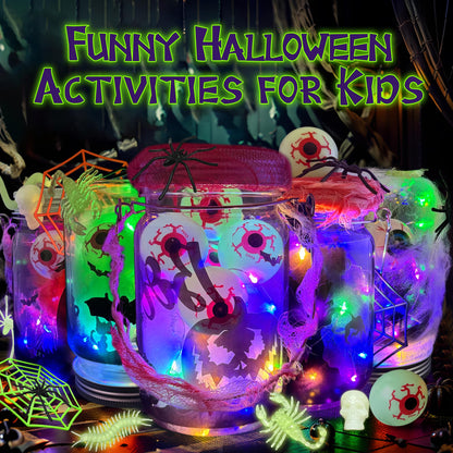 RBONIGHT 6PCS Halloween Lantern Craft Kit, Craft for Kids Age 6-8,8-12, DIY Decorations Art Project, Creative Activities for Party, Halloween Toys for Basket Stuffers Gifts