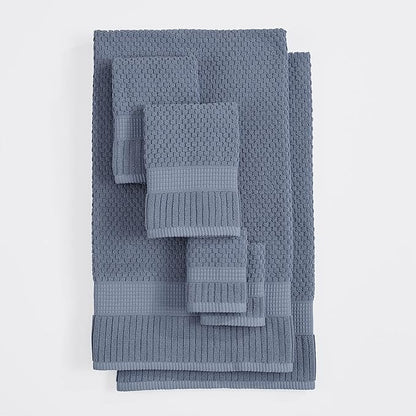 NY Loft 100% Cotton 6 Piece Bath Towel Set | Blue Towels | Oeko-TEX® Standard