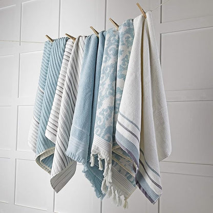SKL Home Mirage Fringe 2 Bath, 2 Hand Towel Set