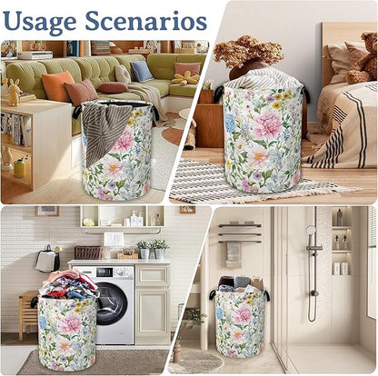 Watercolor Floral Laundry Hamper
