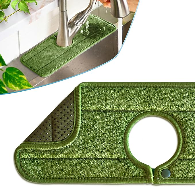 Ternal Original SINKMAT 15in Faucet Splash Guard Extra Long Microfiber Sink
