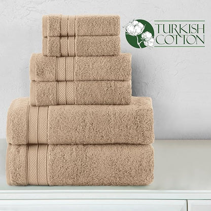Elegant Comfort Luxury 6-Piece Towel Set, Premium Soft 100% Turkish Cotton
