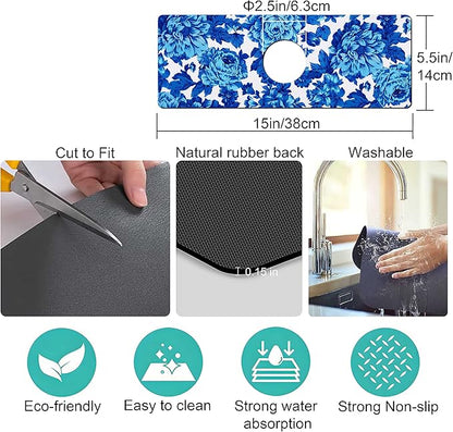 Kitchen Sink Splash Guard Faucet Mat Super Absorbent Fast Drying Mat Sink