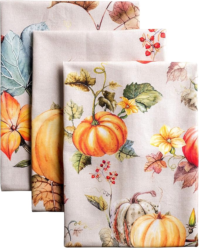 Maison d' Hermine Kitchen Towels Set of 3 100% Cotton 20" x 27.5" Reusable