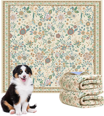 Washable Puppy Dog Pee Pad, 2PCS 100% Waterproof Whelping Training Mat for Puppy/Senior Dog, Fast Drying Reusable Puppy Pads for Indoor, Outdoor and Car Travel (Yellow, 48*48 Inch(Pack of 2))