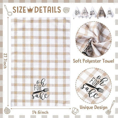 R HORSE 5Pcs Funny Kitchen Dish Towel Set Absorbent Quick Dry Cloth Dish Tea