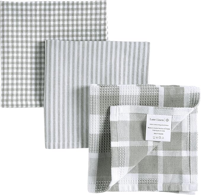LANE LINEN 100% Cotton Kitchen Dish Cloths, Ultra Soft Absorbent Quick Drying
