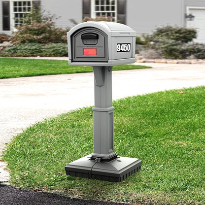 Simplay3 USPS T4 Extra Large Capacity XL Dig-Free Mailbox with Durable Double-Wall Construction, Weather-Resistant Design, and Easy No-Dig Installation, Steel Gray, Made in the USA