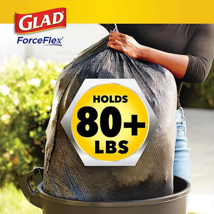 Glad Large 30 Gallon Trash Bags, Pine-Sol Heavy Duty Garbage Bags, Forceflex