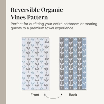 Modern Threads Organic Vines 6-Piece 100% Cotton Towel Set – Yarn Dyed Jacquard