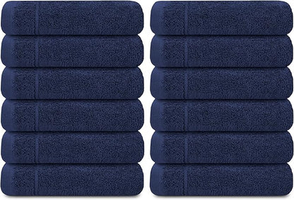 Tens Towels Pack of 12 Washcloths, 12 x 12 Inches, Lighter Weight, Quick to Dry