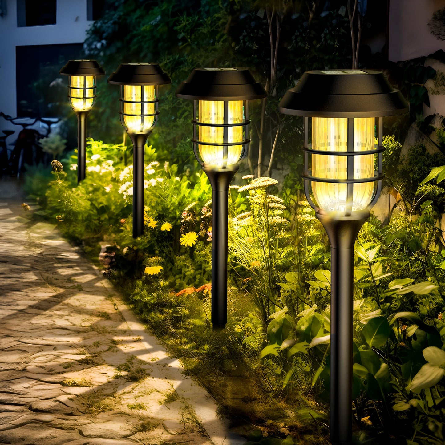 SOLPEX Solar Lights for Outside, Solar Outdoor Pathway Garden Lights Waterproof, Solar Powered Landscape Lighting for Yard, Garden, Pathway, Patio, Porch, Walkway, Driveway, 8 Pack(Warm White)