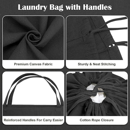 Canvas Laundry Bag 33"Wx 35"H, Thick Canvas Laundry Bag