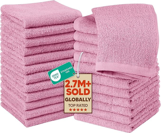 Utopia Towels 24 Pack Cotton Washcloths Set, 100% Ring Spun Cotton, Highly