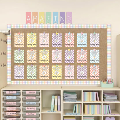 Bigerto 160 Pcs Pastel Student Work Display Bulletin Board Decoration Our Brightest Work Wow Works Cutouts with Clips Names Display Classroom Decor for Teachers Motivational Back to School Supplies