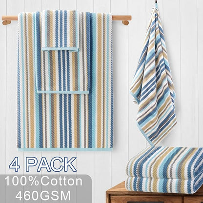 Striped Bath Towels Set